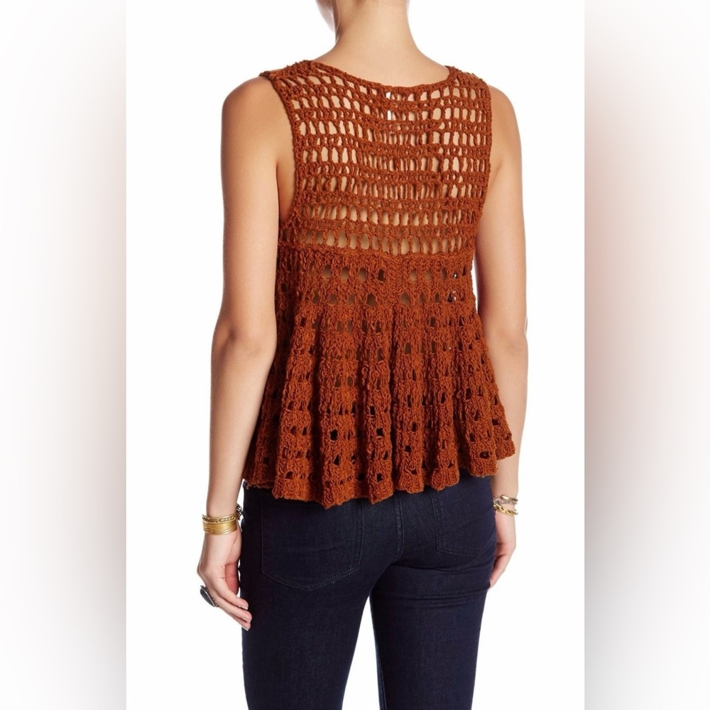 Free People Crotchet Top color Rust in size Small - Picture 6 of 11